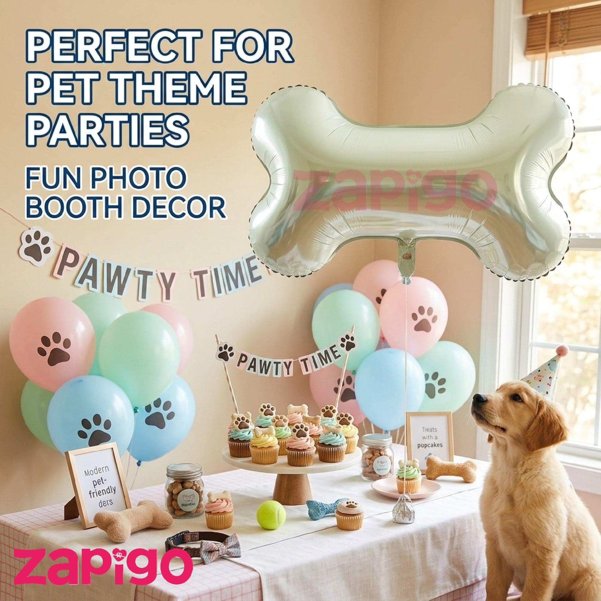 Balloonistics Large Dog Bone Foil Balloon Pack Of 1 thumbnail 3