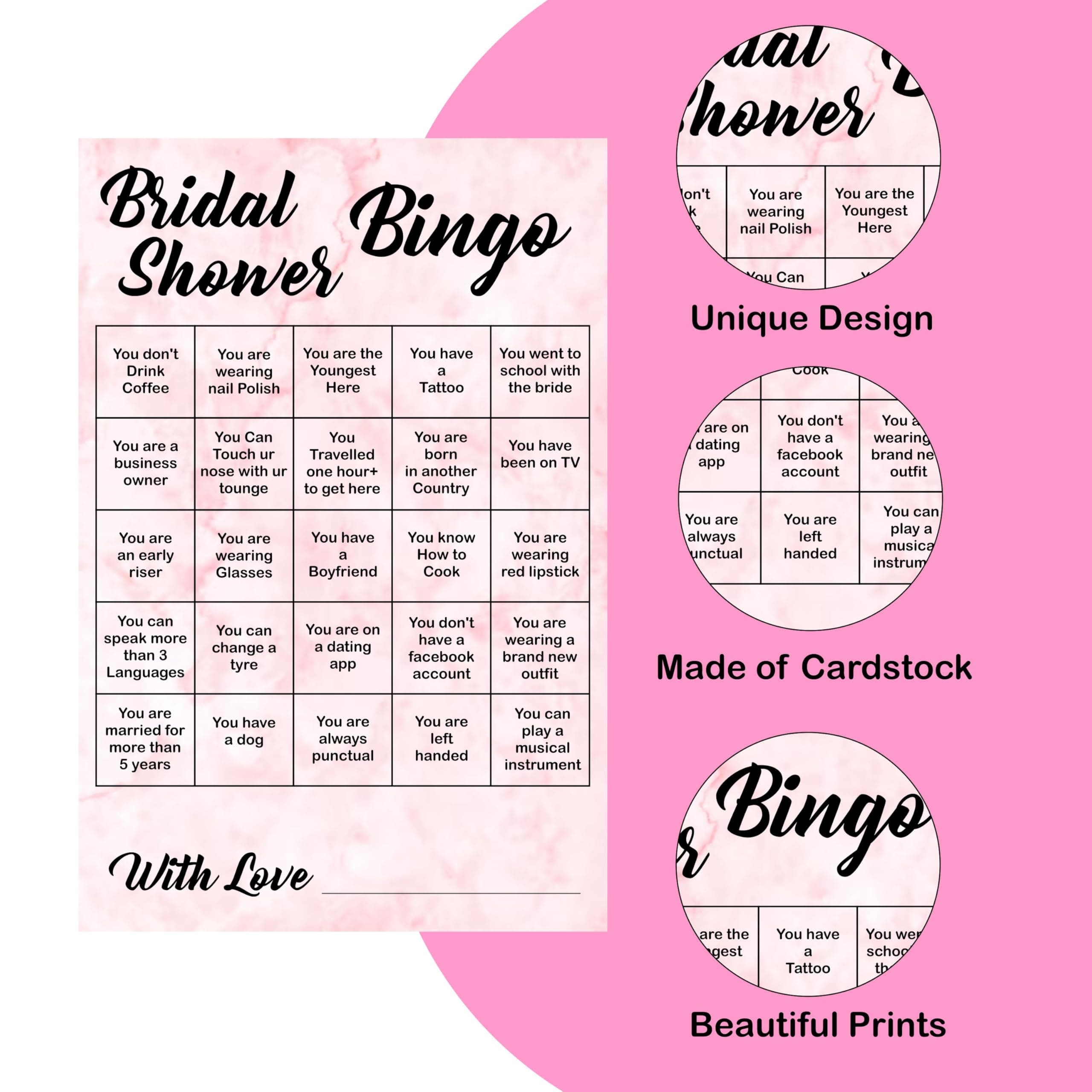 Balloonistics Bridal Shower Bingo Game Cards – Pack of 10 – Fun Interactive Bachelorette Party Activity – Premium 6x4 Inch Cardstock Bride-to-Be Celebration Supplies thumbnail 3