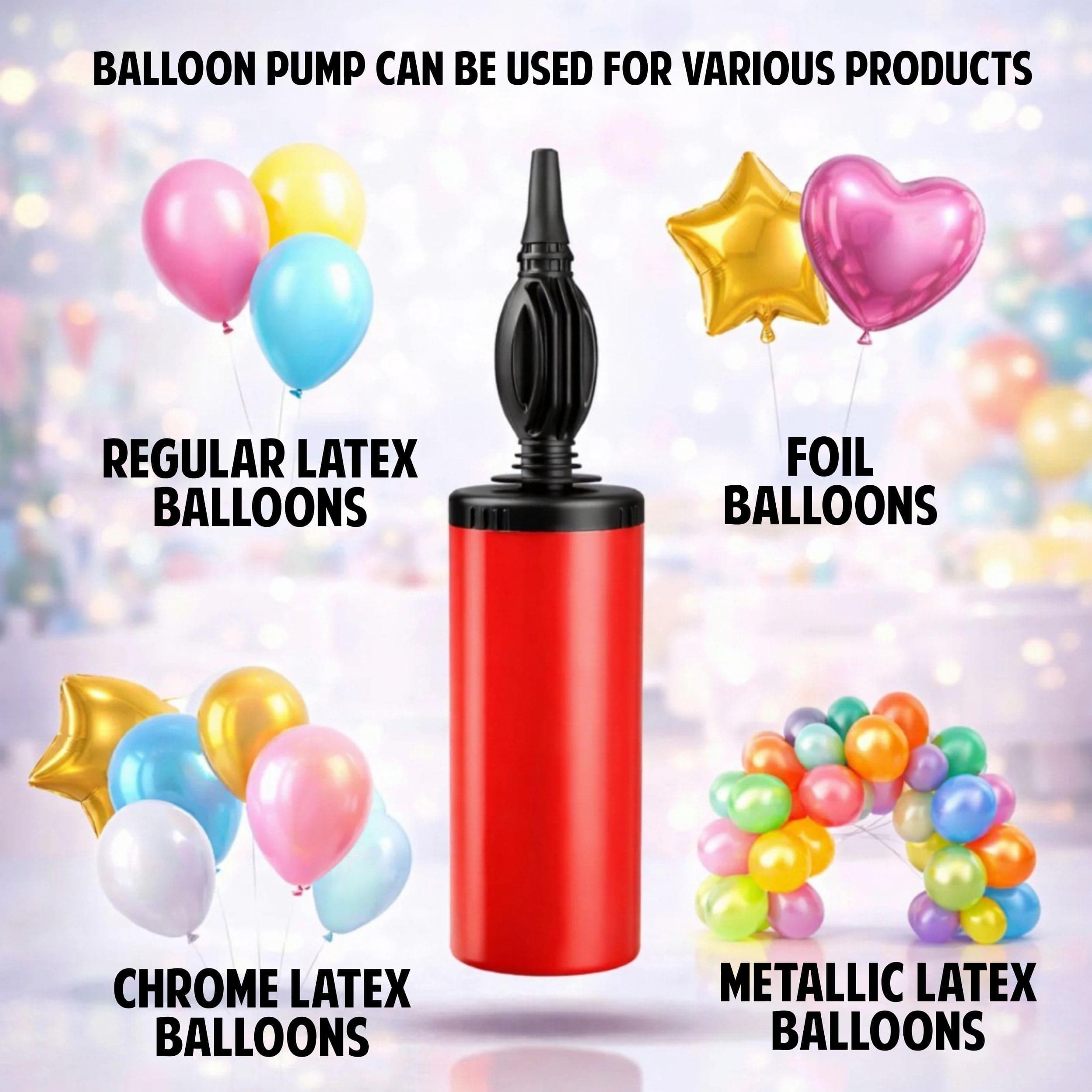 Balloonistics Balloon Kit - Manual Air Pump + 25 Balloons, Party Decoration Set for Birthdays, Anniversaries, Baby Showers, Festive Celebrations, Photo Booth Backdrop, Cake Table Decor, Easy Inflation thumbnail 3