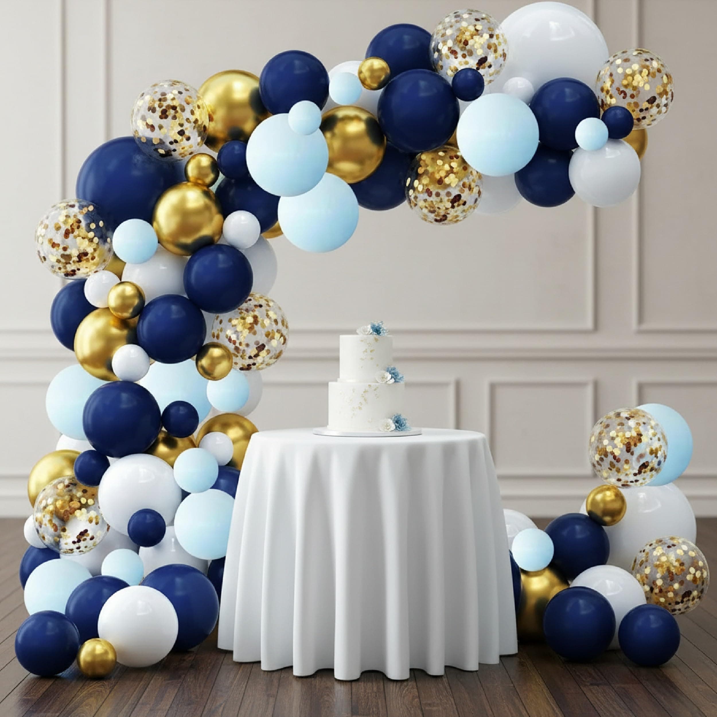 Balloonistics 84 Pcs Blue Theme Birthday Decoration Kit for Boys – Metallic Balloons, Silver Foil Curtains & Happy Birthday Banner thumbnail 1