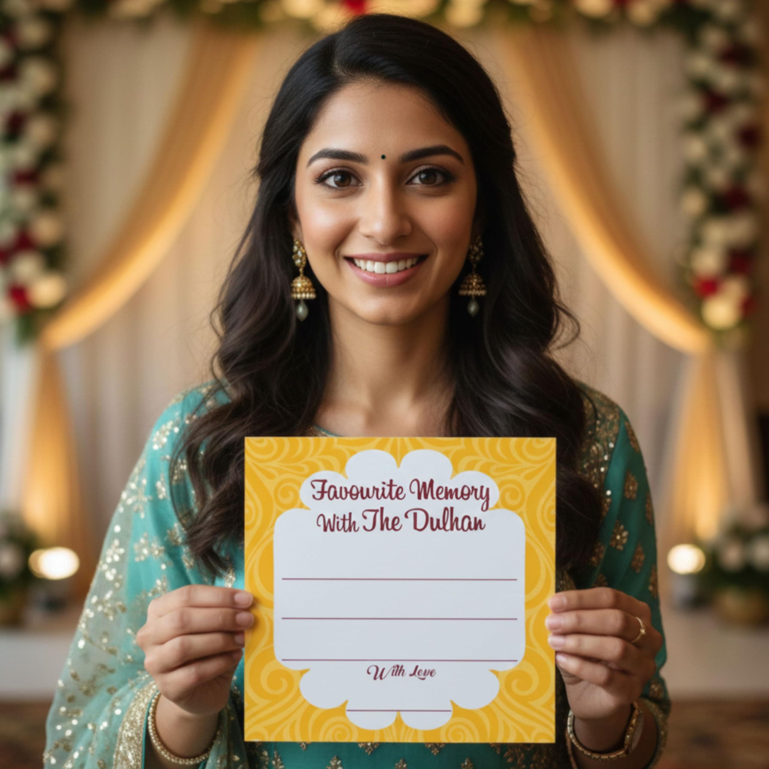 Balloonistics Wedding Memory Cards – Pack of 24 (12 Dulhan & 12 Dulha) – Fun Guest Activity for Mehndi, Sangeet, Haldi & Reception – Premium Cardstock Keepsake & Wedding Props Game thumbnail 5
