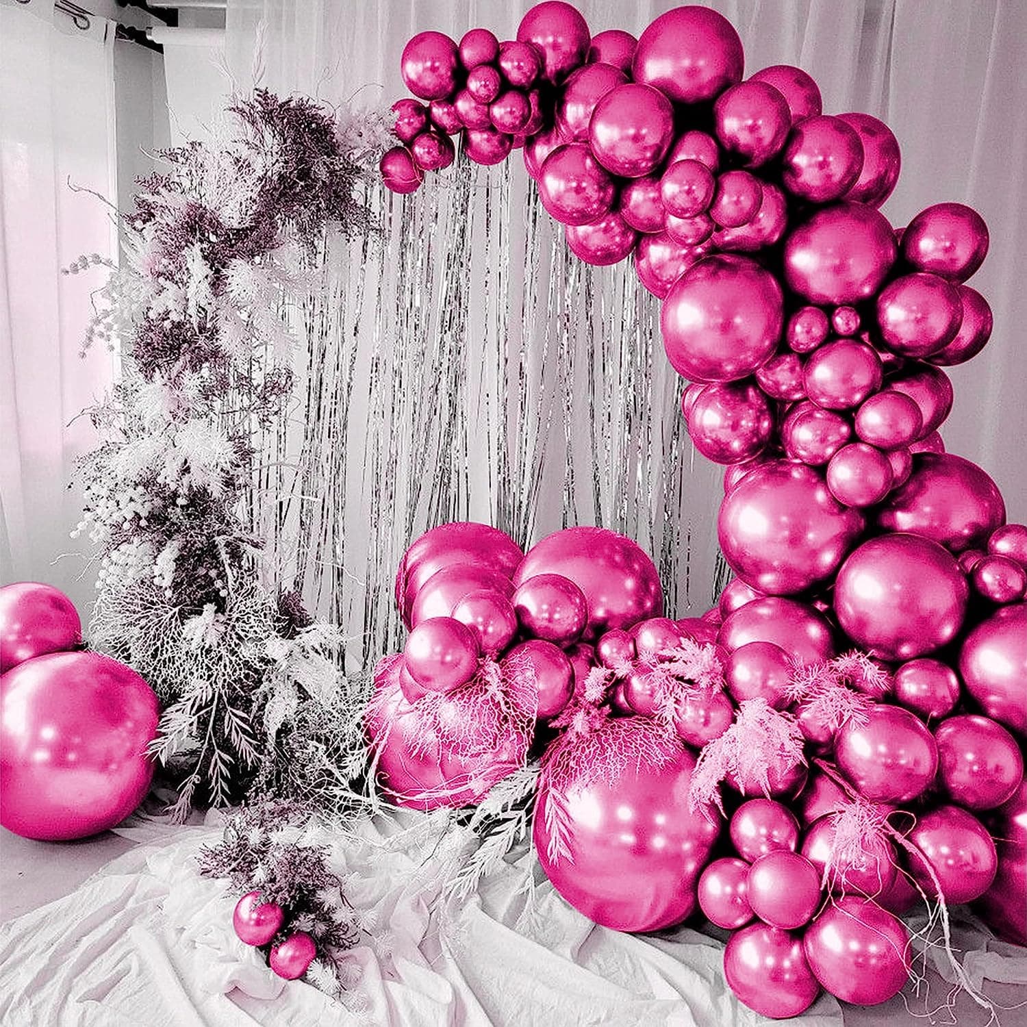 Balloonistics Pink Chrome Metallic Balloons – Pack of 10 Shiny Latex Balloons for Birthday & Party Decorations thumbnail 1