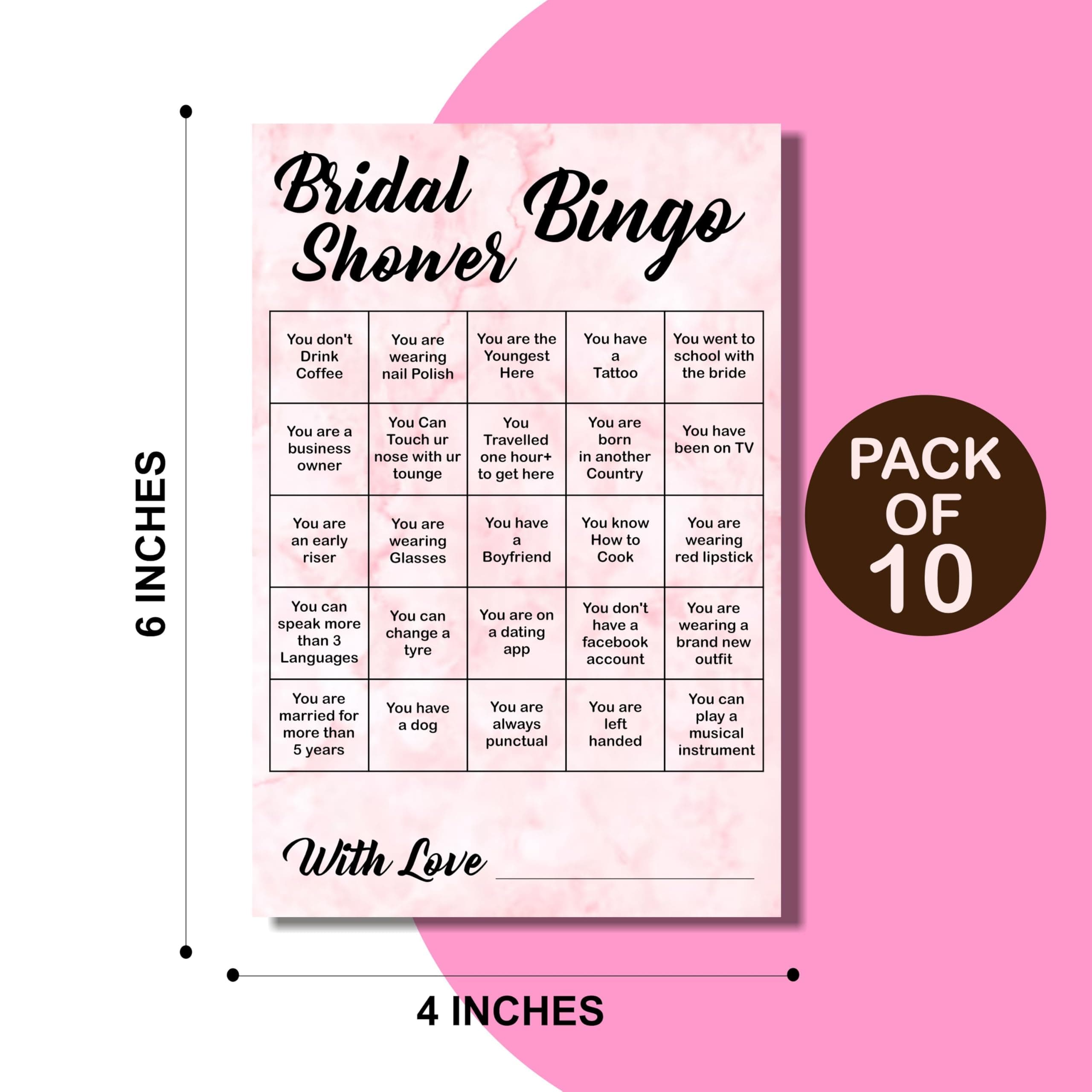 Balloonistics Bridal Shower Bingo Game Cards – Pack of 10 – Fun Interactive Bachelorette Party Activity – Premium 6x4 Inch Cardstock Bride-to-Be Celebration Supplies thumbnail 2
