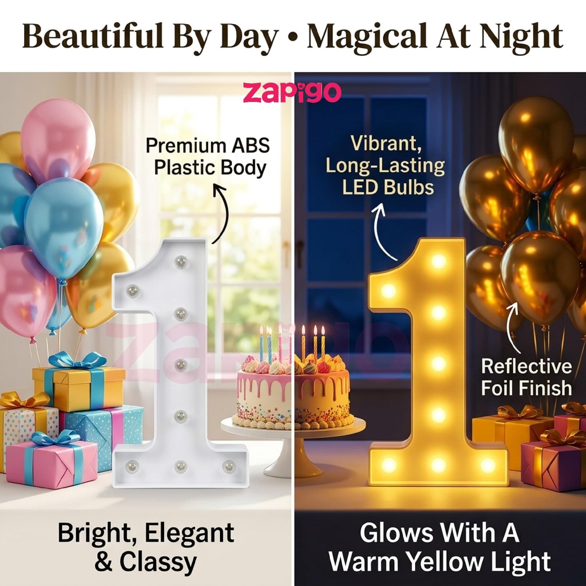 Balloonistics 19th Birthday Decoration Combo Kit - 40 Inch Silver Foil Number Balloon, LED Marquee Light, 50 Silver & Blue Balloons, Happy Birthday Banner, Balloon Pump & Glue Dots thumbnail 8