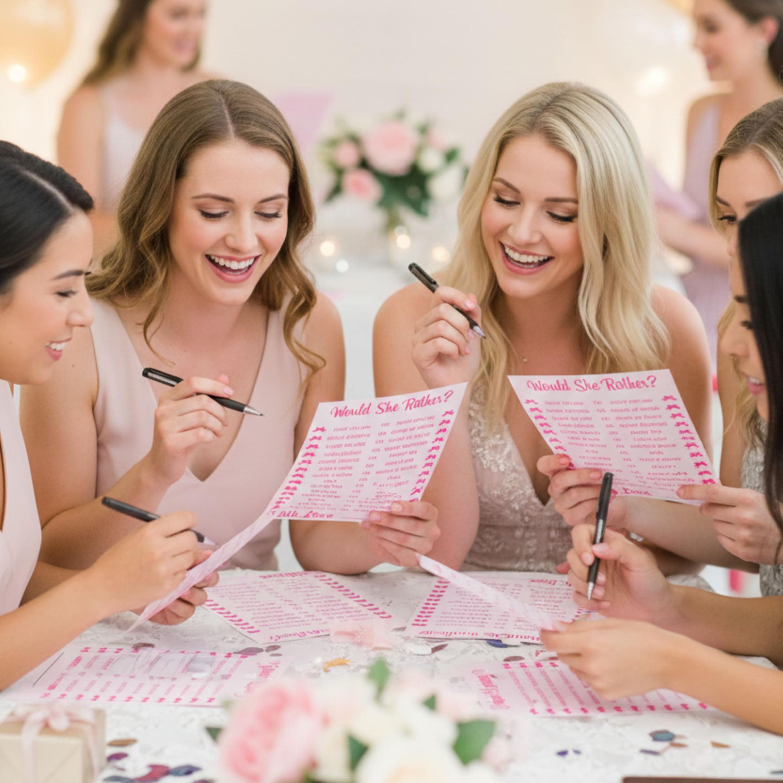 Balloonistics 2-in-1 Bridal Shower Game Cards – Pack of 10 Double-Sided Cards – “Kiss the Miss Goodbye” & “Would She Rather?” – Premium 6x4 Inch Cardstock Bachelorette & Hens Party Supplies thumbnail 7