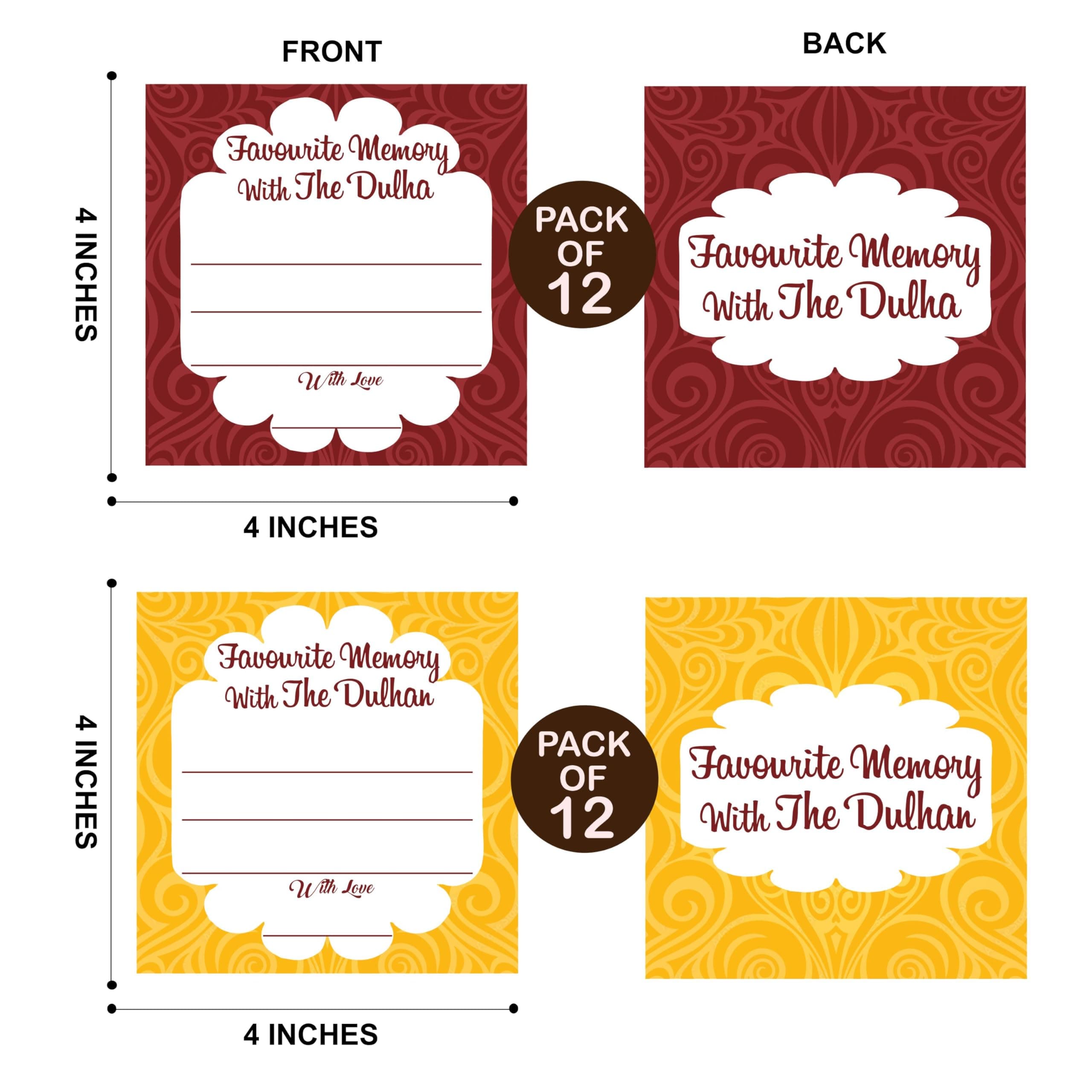 Balloonistics Wedding Memory Cards – Pack of 24 (12 Dulhan & 12 Dulha) – Fun Guest Activity for Mehndi, Sangeet, Haldi & Reception – Premium Cardstock Keepsake & Wedding Props Game thumbnail 2