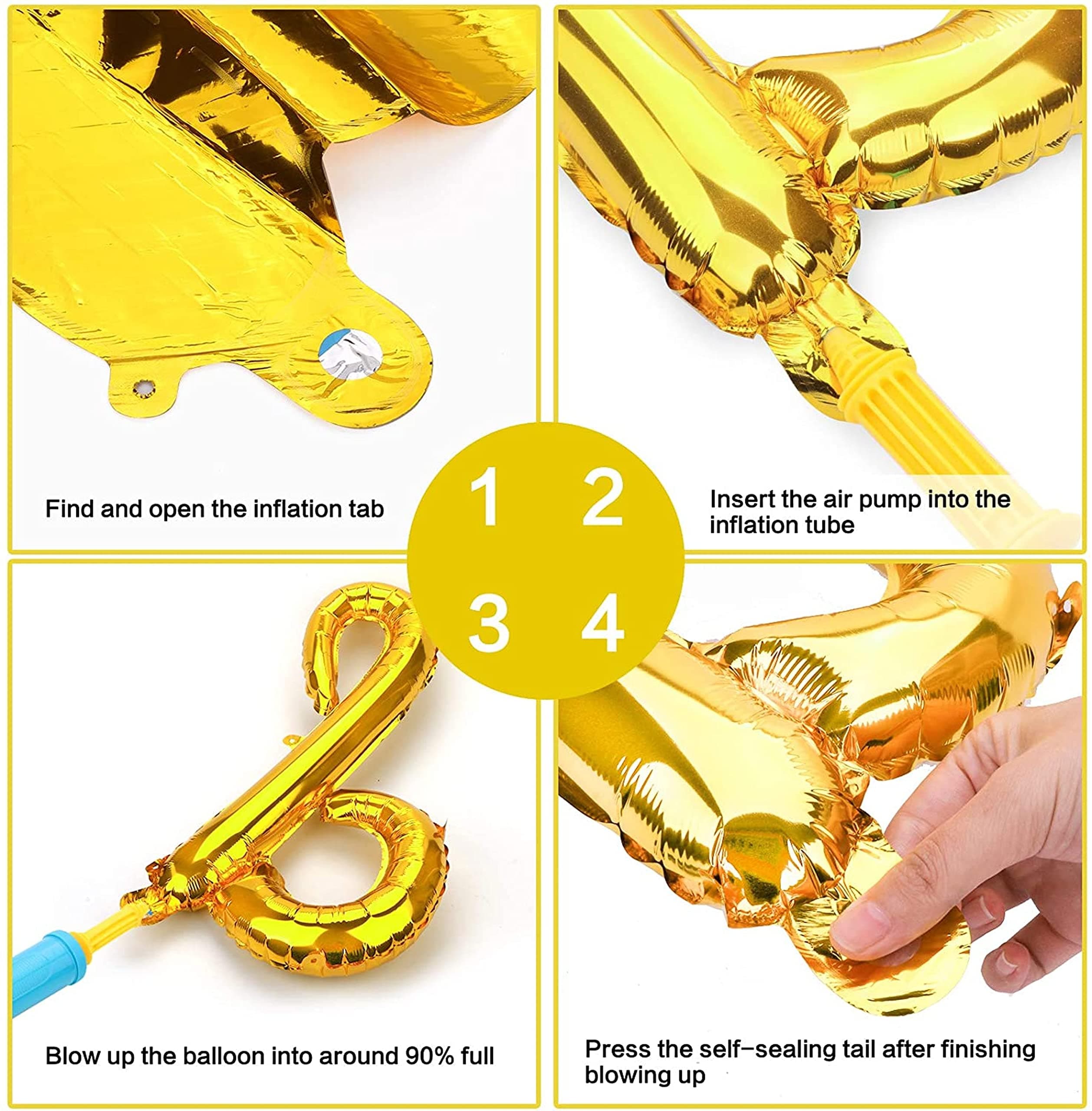 Balloonistics Gold Foil Number 102 Balloon – 16 Inch Golden Foil Number for Custom Age, Year & Phrase Party Decoration (Number 102) thumbnail 8