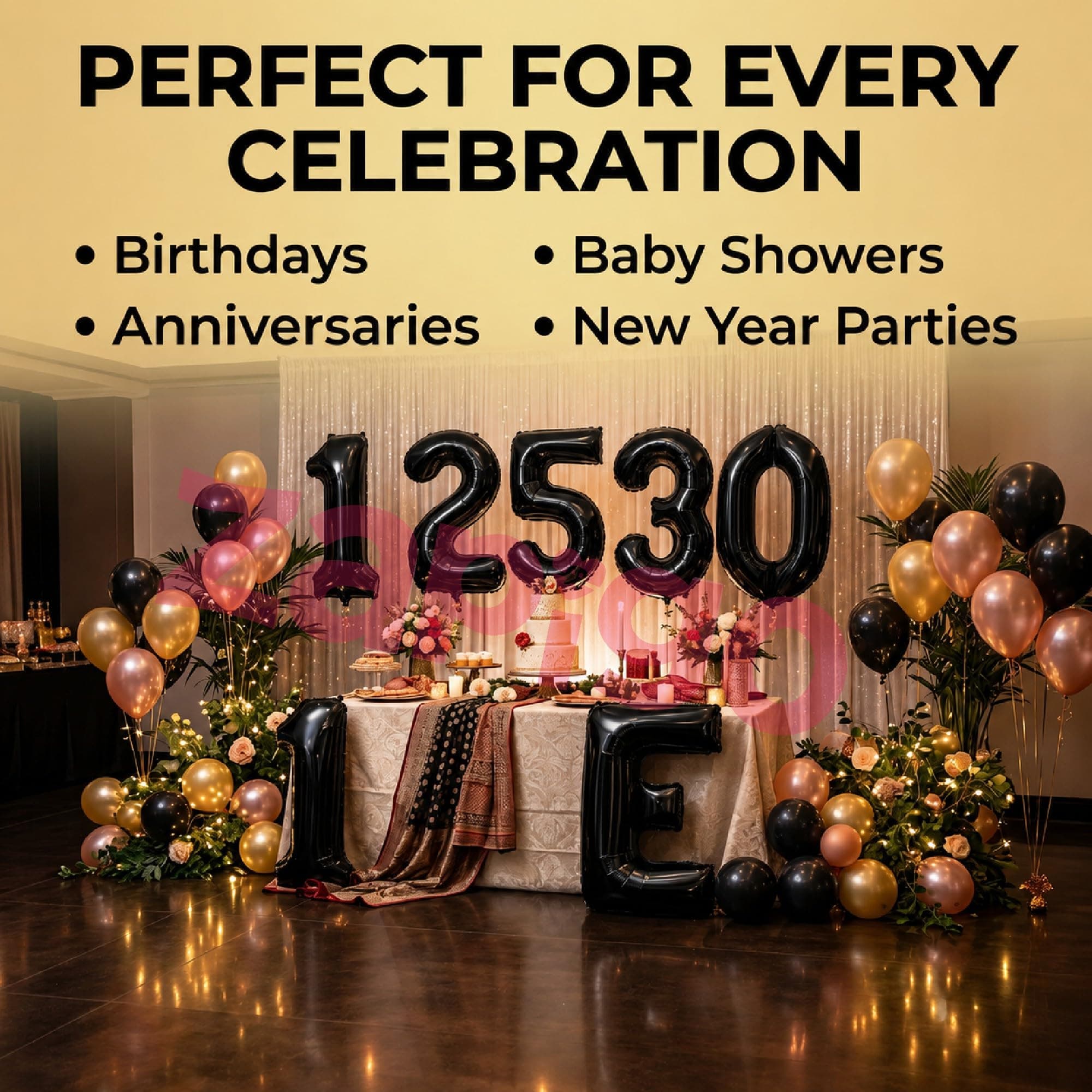 Balloonistics Black Foil Number 3 Balloon | Giant 40 Inch | Birthday & Themed Party Decoration thumbnail 4