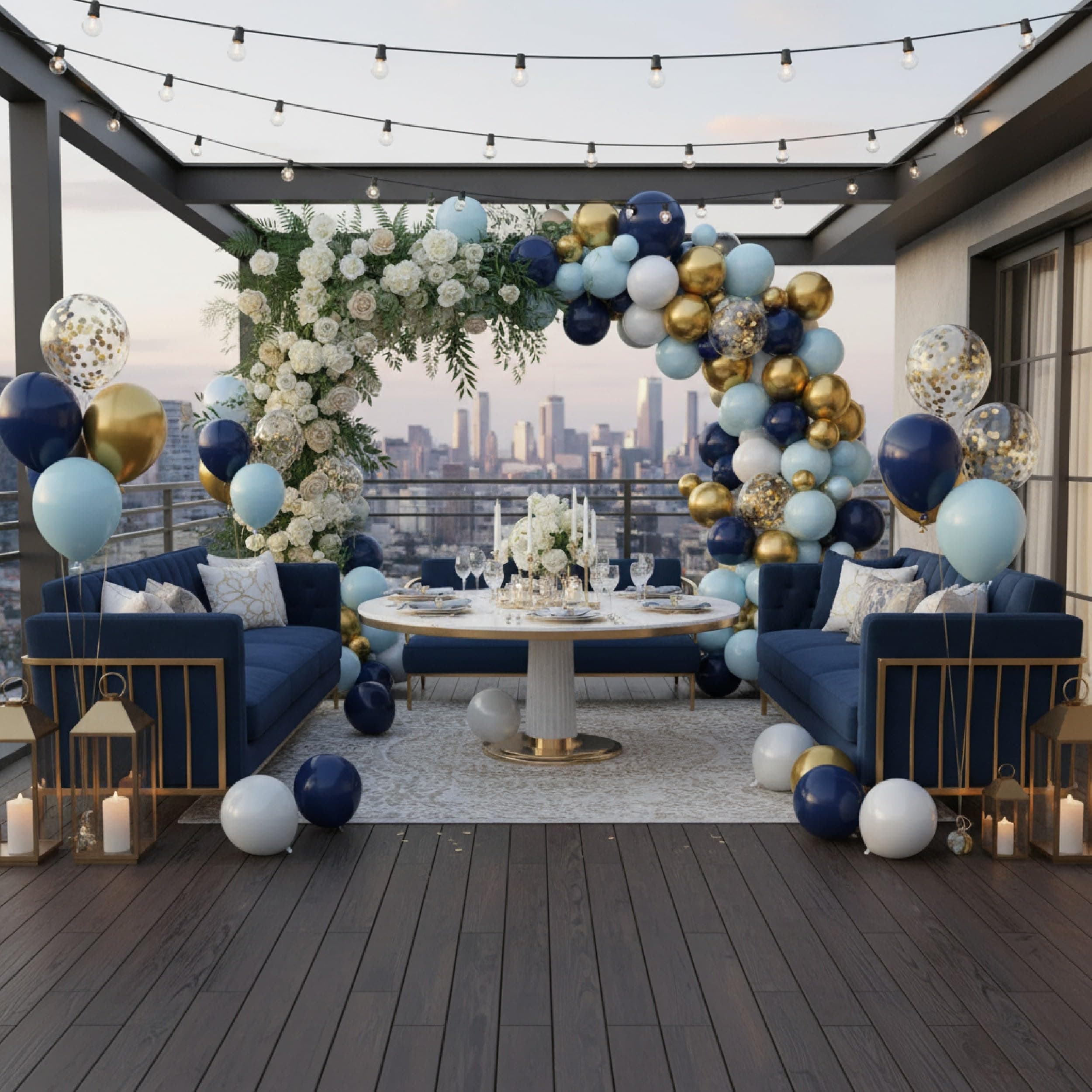 Balloonistics 84 Pcs Blue Theme Birthday Decoration Kit for Boys – Metallic Balloons, Silver Foil Curtains & Happy Birthday Banner thumbnail 2