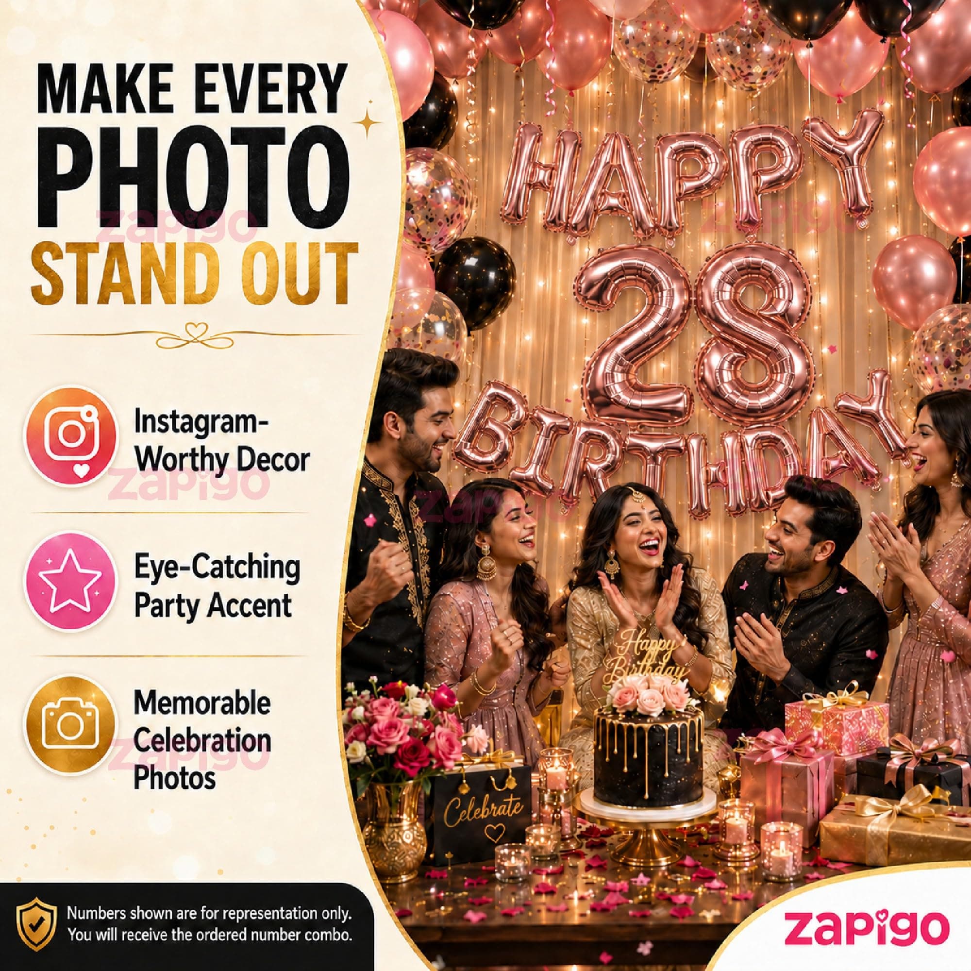 Balloonistics Rose Gold 40-Inch Foil Number 25 Balloon - Helium or Air Fill for 25th Birthday, Silver Jubilee Anniversary, Party Decoration, Photo Booth Backdrop thumbnail 4