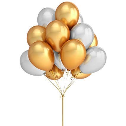 Balloonistics 50-Pack Metallic HD Gold & Silver Latex Balloons – Shiny Combo Balloons for Wedding, Anniversary, New Year’s & Luxurious Party Decoration thumbnail 1