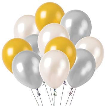 Balloonistics 50-Pack Metallic HD Gold & Silver Latex Balloons – Shiny Combo Balloons for Wedding, Anniversary, New Year’s & Luxurious Party Decoration thumbnail 3