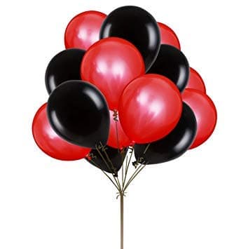 Balloonistics 50-Pack Metallic HD Black & Red Latex Balloons – Shiny Combo Balloons for Milestone Birthday, Halloween, Masquerade & Bold Party Decoration thumbnail 3