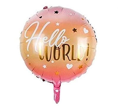 Balloonistics Hello World Pink & Gold Foil Balloon with Pump – 22 Inch Baby Shower & Baby Welcoming Decoration thumbnail 1