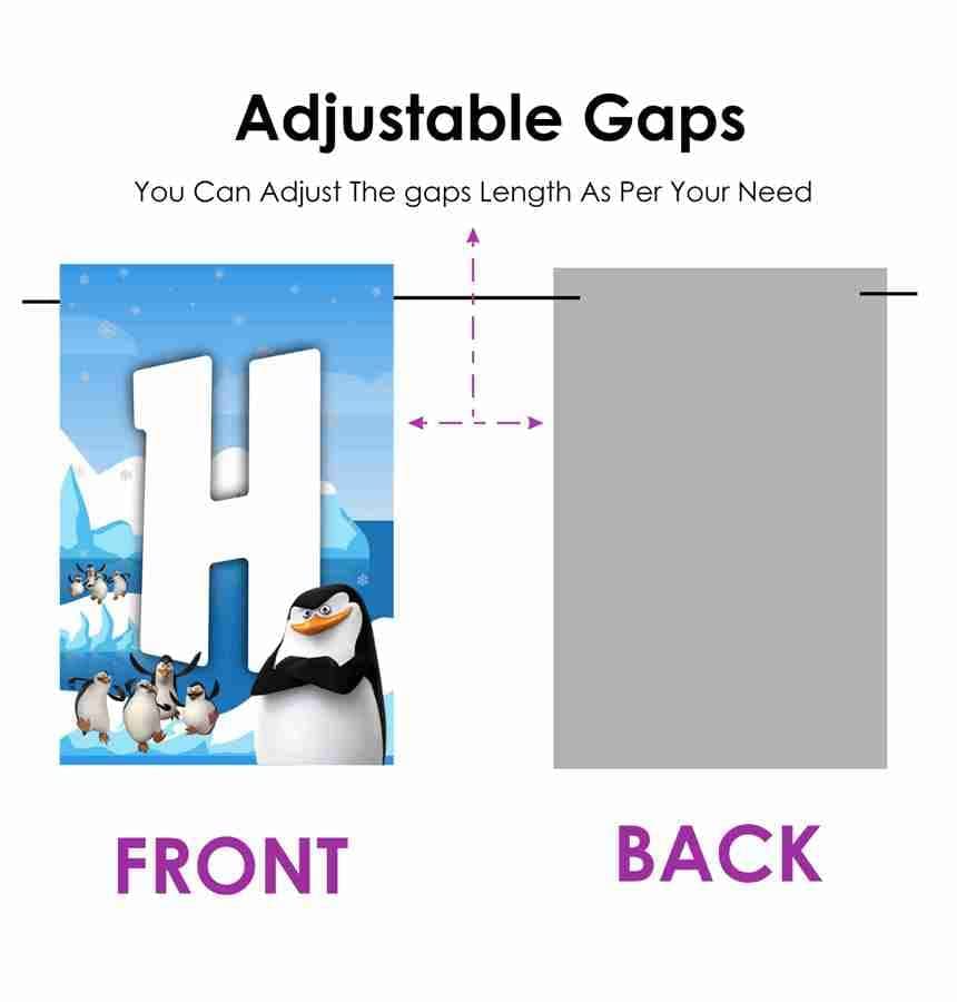 Balloonistics Penguin Happy Birthday Banner - Premium Cardstock Winter Theme Party Bunting - Cute Arctic Birthday Decorations for Kids, "Coolest Party" Birthday Backdrop with Ribbons (Happy Birthday Banner) thumbnail 5
