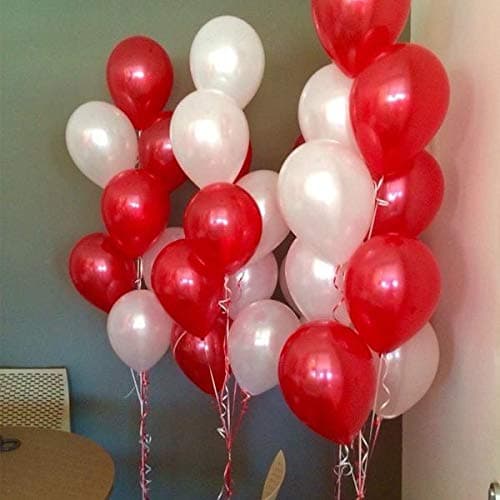Balloonistics 50-Pack Metallic HD Red & White Latex Balloons – Shiny Combo Balloons for Birthday, Valentine’s Day, Christmas & Bold Party Decoration thumbnail 4