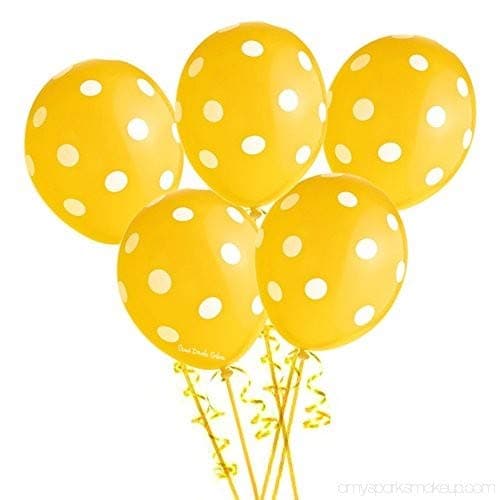 Balloonistics 30-Pack Yellow Polka Dot Latex Balloons – 12-Inch Spotted Balloons for Birthday, Tropical Theme, Sunshine Party & Cheerful Decoration thumbnail 3