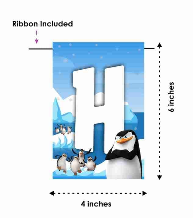Balloonistics Penguin Happy Birthday Banner - Premium Cardstock Winter Theme Party Bunting - Cute Arctic Birthday Decorations for Kids, "Coolest Party" Birthday Backdrop with Ribbons (Happy Birthday Banner) thumbnail 6