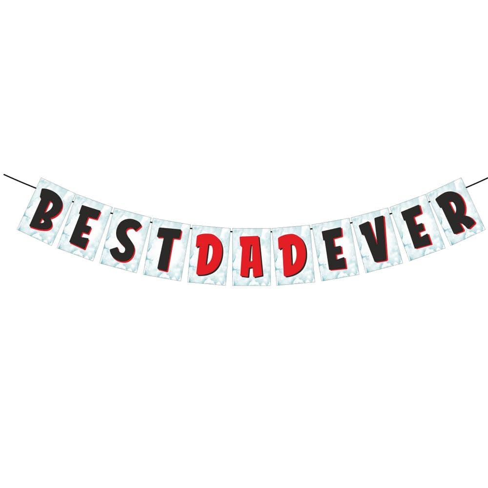 Balloonistics Best Dad Ever Banner – Premium Cardstock Bunting for Father's Birthday, Father's Day & Dad Appreciation Party Decoration thumbnail 2