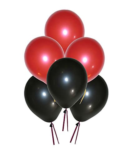 Balloonistics 50-Pack Metallic HD Black & Red Latex Balloons – Shiny Combo Balloons for Milestone Birthday, Halloween, Masquerade & Bold Party Decoration thumbnail 2