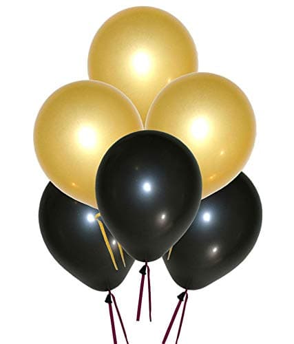Balloonistics 50-Pack Metallic HD Black & Gold Latex Balloons – Shiny Combo Balloons for Milestone Birthday, Elegant Party & Sophisticated Celebration Decoration thumbnail 2
