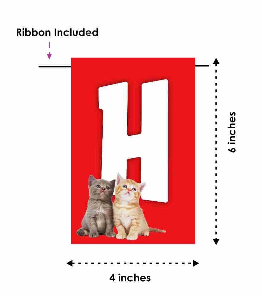Balloonistics Cat Theme Happy Birthday Banner - "Meow" Kitten Party Bunting - Premium Cardstock Whiskers & Paw Prints Birthday Decoration with Ribbons, Cute Kitty Cat Feline Backdrop thumbnail 6