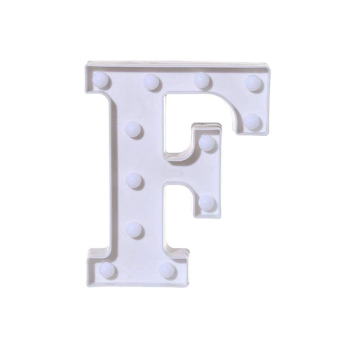 Balloonistics Warm White LED Marquee Letter F Light – 9 Inch Cordless Battery-Operated Standing Alphabet Sign for Birthday, Wedding & Personalised Home Decor thumbnail 2