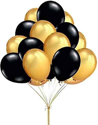 Balloonistics 50-Pack Metallic HD Black & Gold Latex Balloons – Shiny Combo Balloons for Milestone Birthday, Elegant Party & Sophisticated Celebration Decoration thumbnail 1