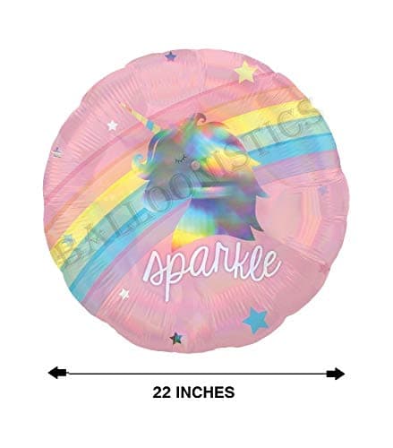 Balloonistics Magical Rainbow Unicorn Glitter Sparkle Foil Balloon – 22-Inch Unicorn Birthday Balloon for Girls Princess & Fantasy Theme Party Decorations (Pack of 1) thumbnail 4