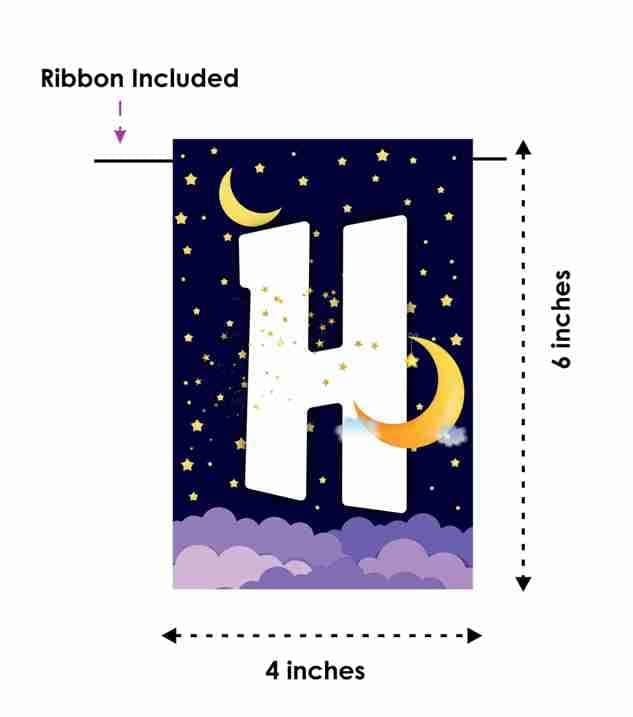Balloonistics Moon and Stars Happy Birthday Banner - Double-Sided Cardstock Bunting with Ribbon - Twinkle Twinkle Little Star & Celestial Theme Party Decorations, Over the Moon Birthday Backdrop (Happy Birthday Banner) thumbnail 6