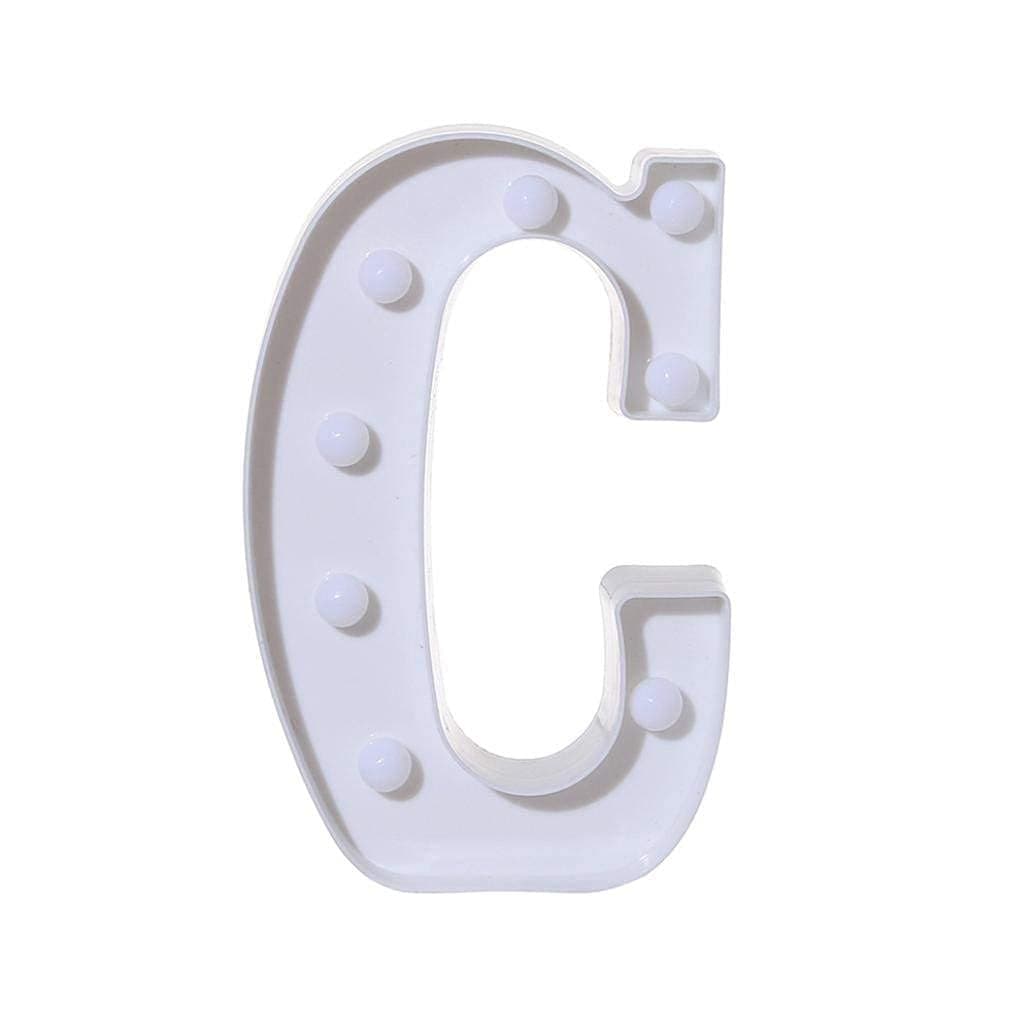 Balloonistics LED Marquee Letter 'C' Light | 9-Inch Warm White Glow | Cordless Battery-Operated Standing Alphabet Sign for Birthdays, Christenings, Weddings & Personalised Home Décor thumbnail 2