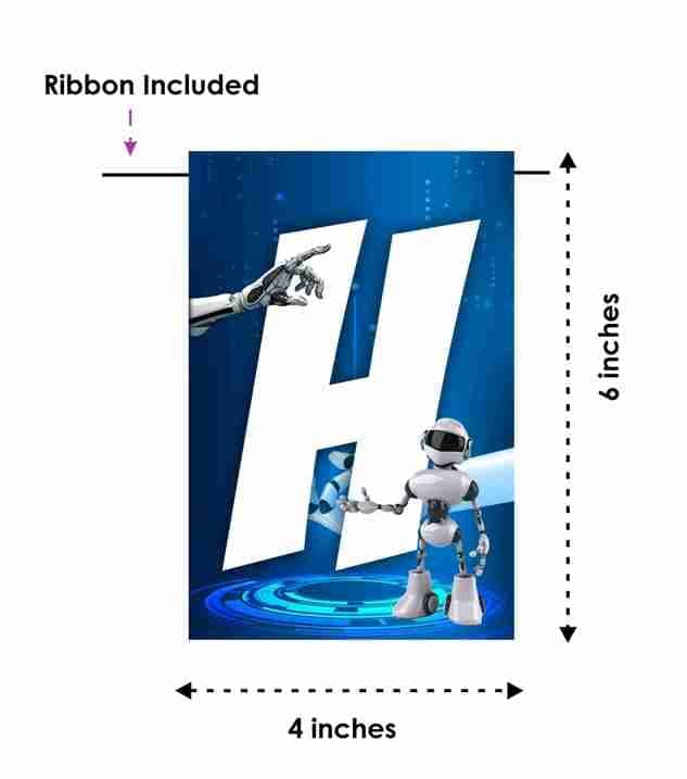 Balloonistics Robot Theme Happy Birthday Banner - Vibrant Cardstock Mechanical Bunting for Futuristic Party Backdrop - Sci-Fi & STEM Birthday Decoration for Kids with Hanging Ribbon (Happy Birthday Banner) thumbnail 6