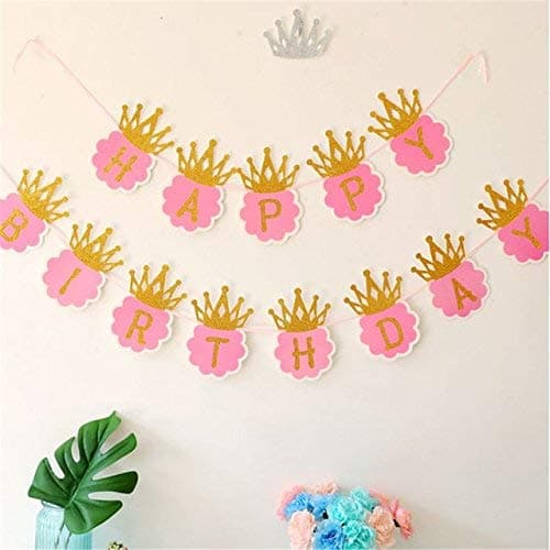 Balloonistics Pink Happy Birthday Banner – Premium Cardstock Bunting for Birthday Party Room Decoration thumbnail 1