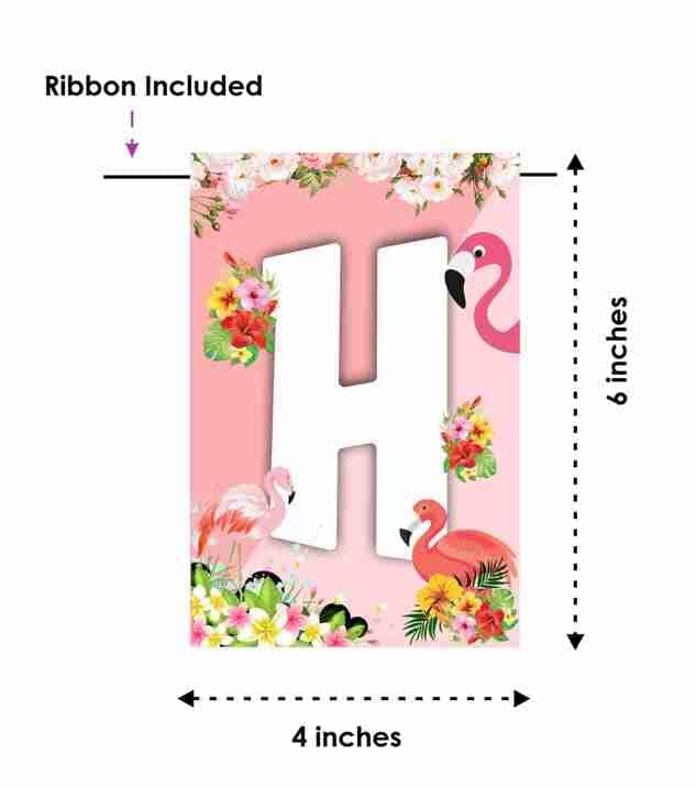 Balloonistics Flamingo Theme Happy Birthday Banner - "Let’s Flamingle" Tropical Bunting - Premium Cardstock Pink Flamingo & Palm Leaf Decoration with Ribbons, Summer Luau & Pool Party Backdrop (Happy Birthday Banner) thumbnail 6