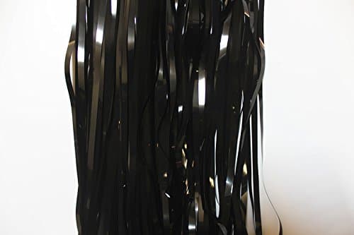 Balloonistics Black Metallic Fringe Foil Curtain – 3 × 6 Feet Shimmer Tinsel Backdrop for Birthday, Halloween, Bachelorette & Milestone Party Decoration (Black) thumbnail 3