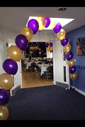 Balloonistics 50-Pack Metallic HD Purple & Gold Latex Balloons – Shiny Combo Balloons for Royal Theme, Milestone Birthday, Graduation & Elegant Party Decoration thumbnail 4