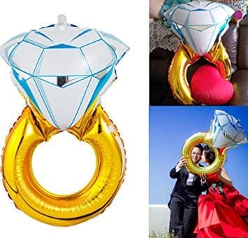 Balloonistics Gold Engagement Ring Foil Balloon – Oversized Diamond Ring Shaped Balloon for Wedding, Bridal Shower, Bachelorette & Engagement Party Decoration thumbnail 3