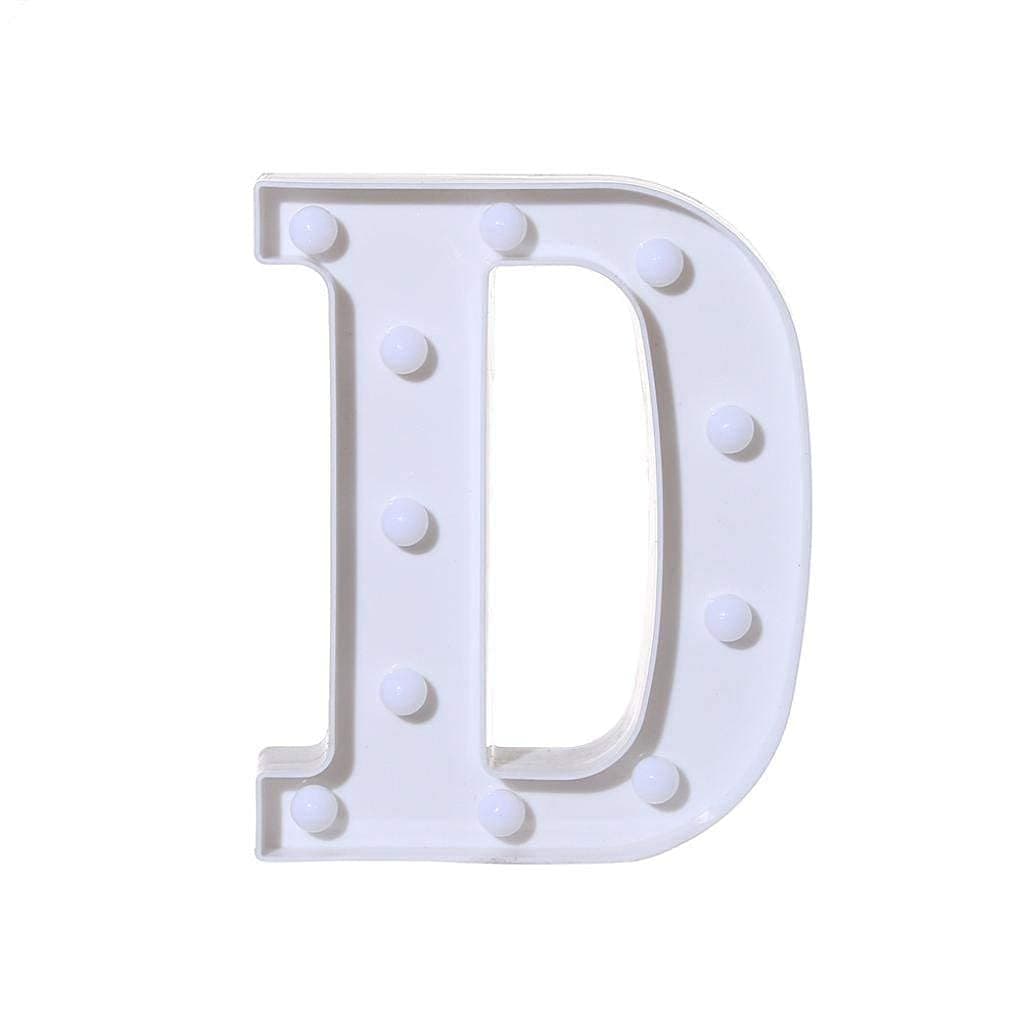 Balloonistics LED Marquee Letter 'D' Light | 9-Inch Warm White Glow | Cordless Battery-Operated Standing Alphabet Sign for Birthdays, Weddings, Nurseries & Personalised Home Décor thumbnail 2