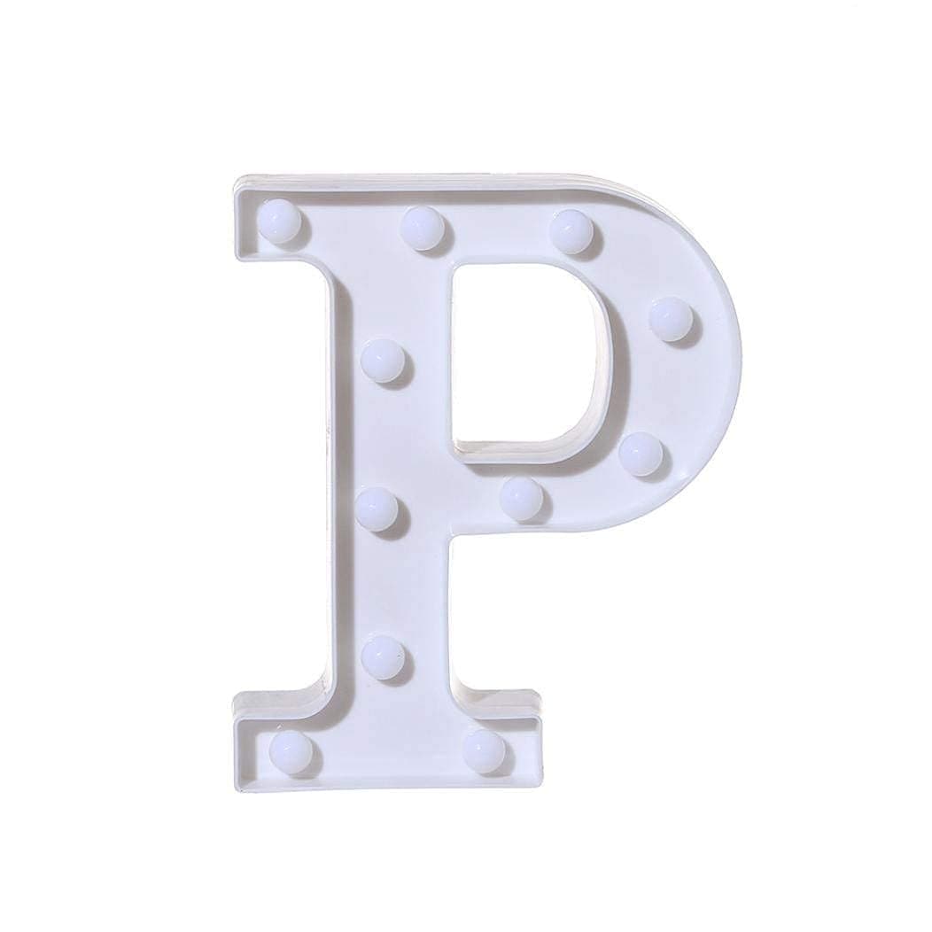 Balloonistics LED Marquee Letter 'P' Light | 9-Inch Warm White Glow | Cordless Battery-Operated Standing Alphabet Sign for Birthdays, Parties, Weddings & Personalised Home Décor thumbnail 3
