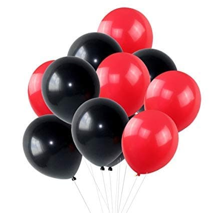 Balloonistics 50-Pack Metallic HD Black & Red Latex Balloons – Shiny Combo Balloons for Milestone Birthday, Halloween, Masquerade & Bold Party Decoration thumbnail 4