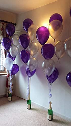 Balloonistics 50-Pack Metallic HD Purple & Silver Latex Balloons – Shiny Combo Balloons for Birthday, Halloween, Royal Theme & Elegant Party Decoration thumbnail 3
