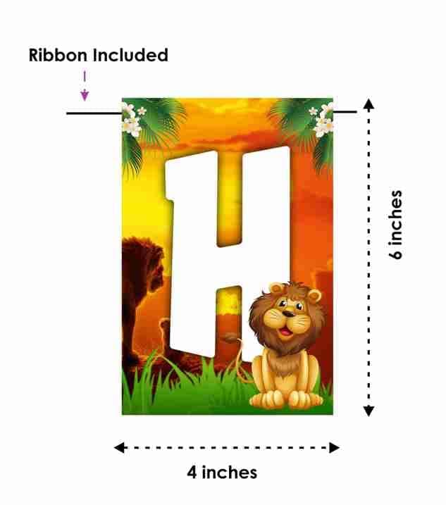 Balloonistics Lion Theme Happy Birthday Banner - Large Roaring Jungle Safari Birthday Decoration Backdrop - Premium Cardstock Bunting with Ribbon, King of the Jungle Party Supplies for Boys & Girls (Happy Birthday Banner) thumbnail 6
