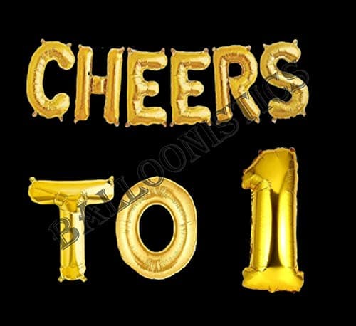 Balloonistics Cheers to One Foil Balloon Combo – “Cheers to 1” & Number 1 Foil Balloon Set for 1st Birthday & First Anniversary Party Decorations thumbnail 2