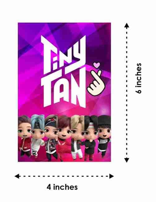 Balloonistics TinyTan Theme Birthday Invitations - Pack of 10 Premium Matte Fill-In Cards - Purple K-Pop "Borahae" Party Invites - BTS-Inspired Chibi Character Stationery (Invite Cards - Pack of 10) thumbnail 4