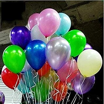 Balloonistics Metallic Shiny Latex Balloons – Premium Glossy Multicolour Balloons for Birthday, Wedding & Party Decoration (Pack of 50) thumbnail 2