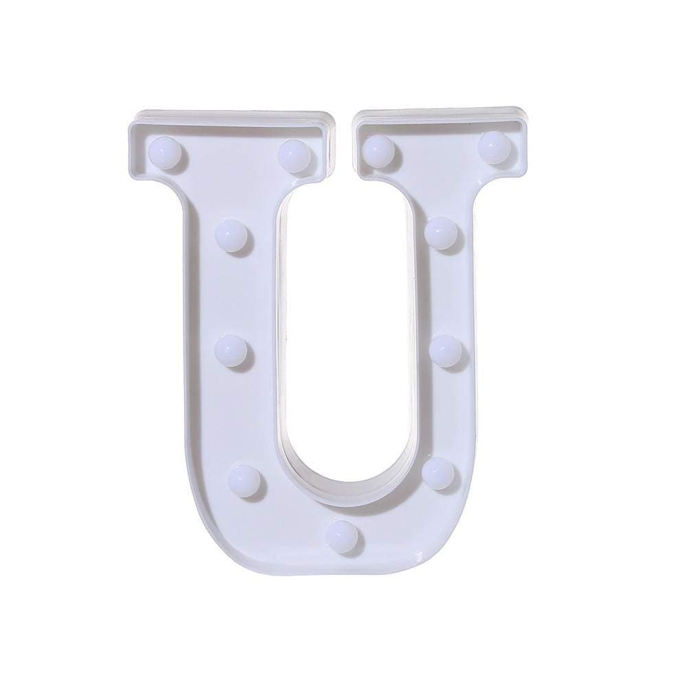 Balloonistics LED Marquee Letter 'U' Light | 9-Inch Warm White Glow | Cordless Battery-Operated Standing Alphabet Sign for Birthdays, Weddings, Nurseries & Personalised Home Décor thumbnail 2