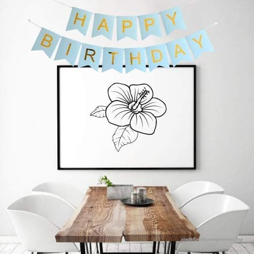 Balloonistics Happy Birthday Cardboard Bunting Banner – Blue Background with Gold Letter Flags for Kids & Adults Birthday Party Decoration & Photo Backdrop thumbnail 3