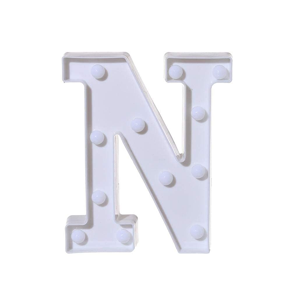 Balloonistics LED Marquee Letter 'N' Light | 9-Inch Warm White Glow | Cordless Battery-Operated Standing Alphabet Sign for Birthdays, Weddings, Nurseries & Personalised Home Décor thumbnail 2