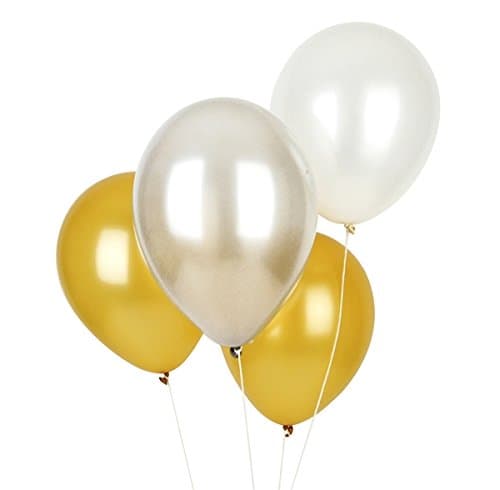 Balloonistics 50-Pack Metallic HD Gold & Silver Latex Balloons – Shiny Combo Balloons for Wedding, Anniversary, New Year’s & Luxurious Party Decoration thumbnail 2