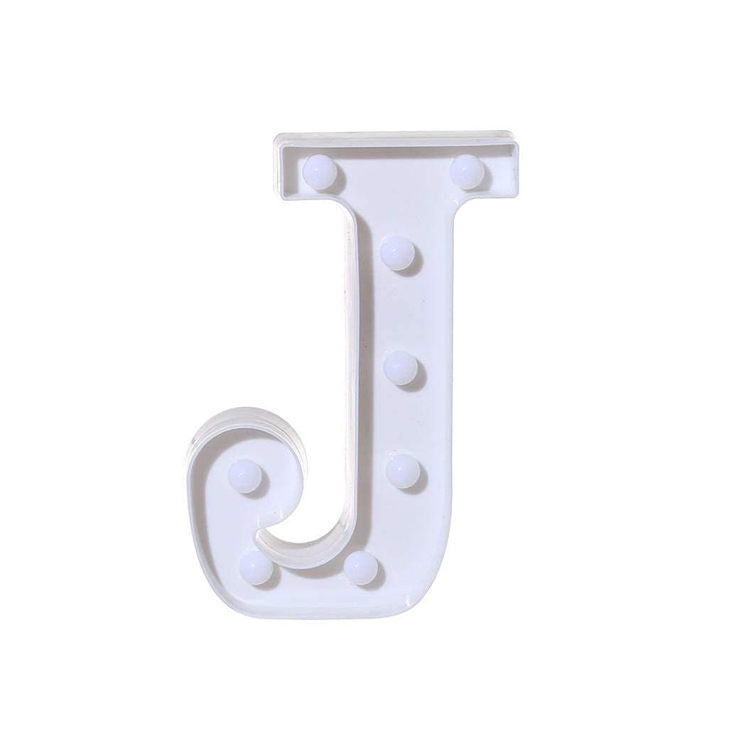 Balloonistics LED Marquee Letter 'J' Light | 9-Inch Warm White Glow | Cordless Battery-Operated Standing Alphabet Sign for Birthdays, Weddings, Nurseries & Personalised Home Décor thumbnail 2